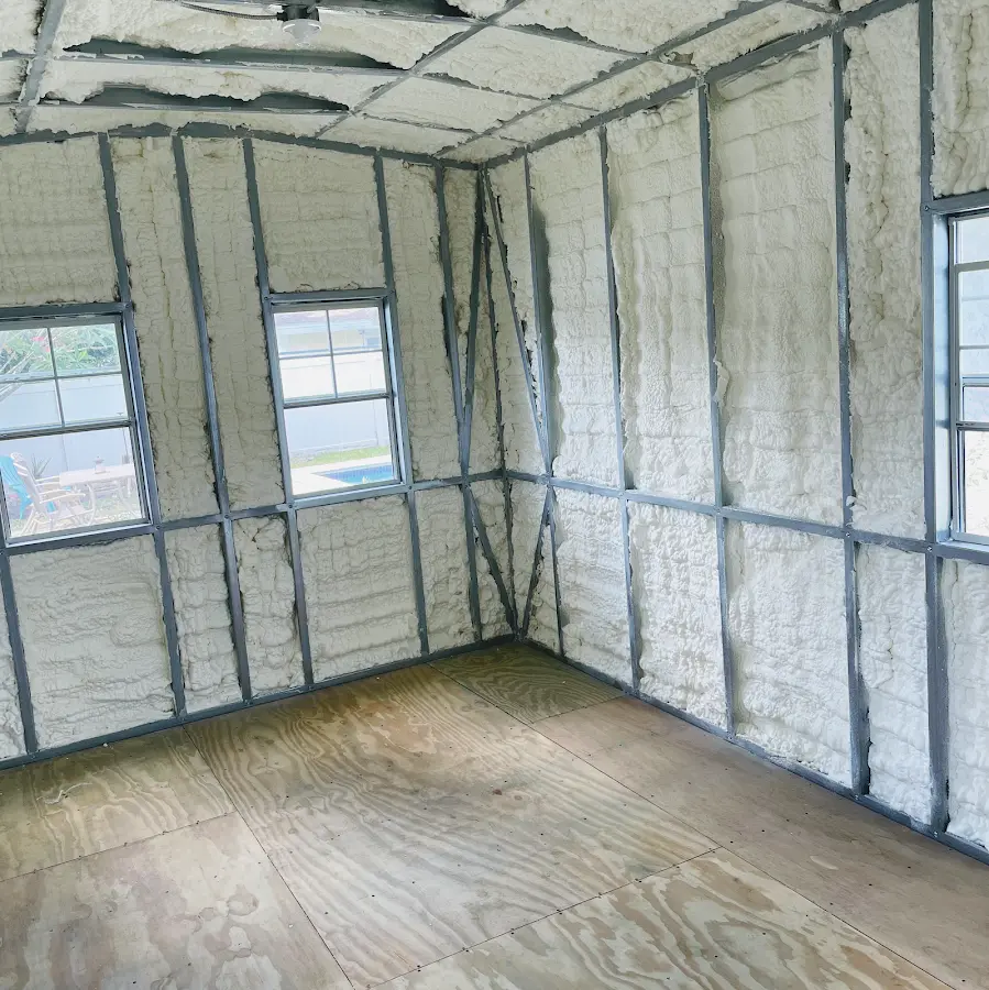 Closed-cell spray foam insulation applied to wall cavities in a residential project in Tullahoma
